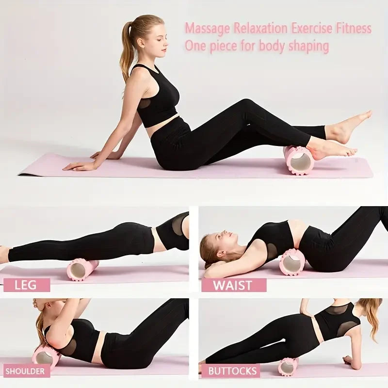 1Pc Hollow Foam Massage Roller - Yoga Column for Muscle Relief, Physiotherapy & Sports Rehabilitation