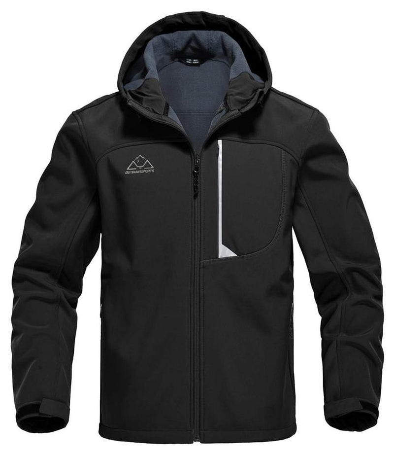Men'S Soft Shell Jacket Fleece Lined Waterproof Lightweight Hiking Hooded Winter Jacket