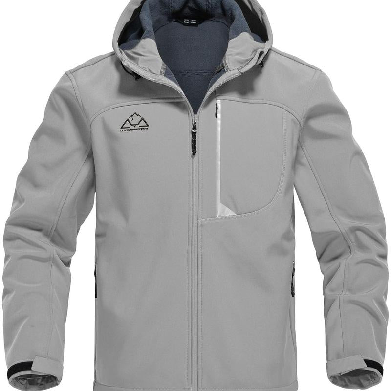 Men'S Soft Shell Jacket Fleece Lined Waterproof Lightweight Hiking Hooded Winter Jacket