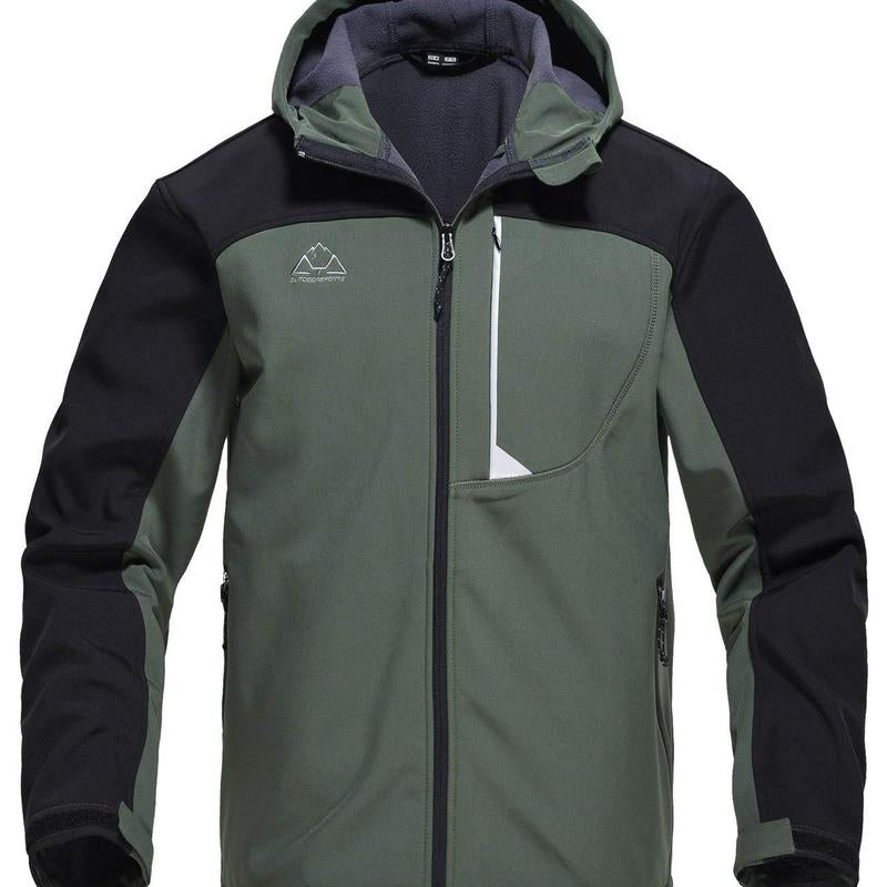 Men'S Soft Shell Jacket Fleece Lined Waterproof Lightweight Hiking Hooded Winter Jacket