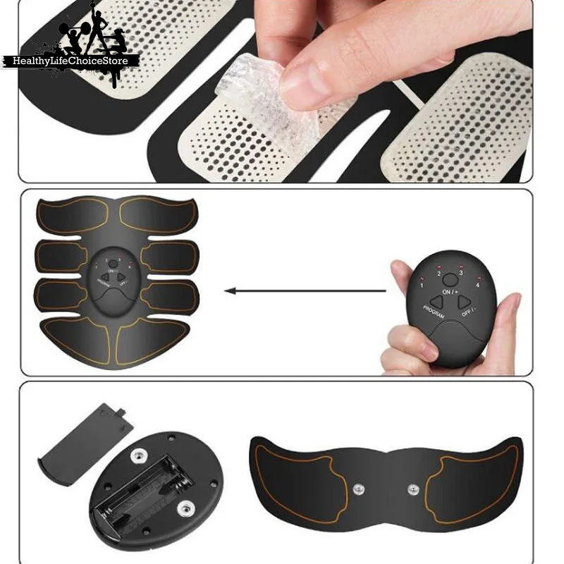 HLCStore: Electric Muscle Stimulator EMS Wireless Buttocks Hip Trainer Abdominal ABS Stimulator Fitness Body Slimming Massager