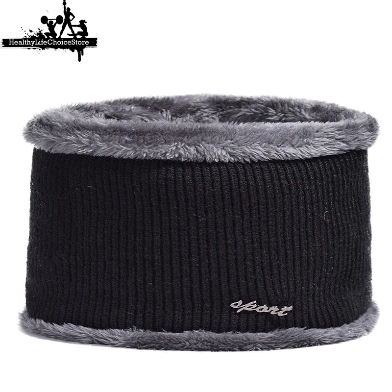 Men's Warm Winter Hat - Knitted Cap with Ear Protection & Windproof Scarf
