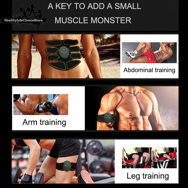 HLCStore: Electric Muscle Stimulator EMS Wireless Buttocks Hip Trainer Abdominal ABS Stimulator Fitness Body Slimming Massager