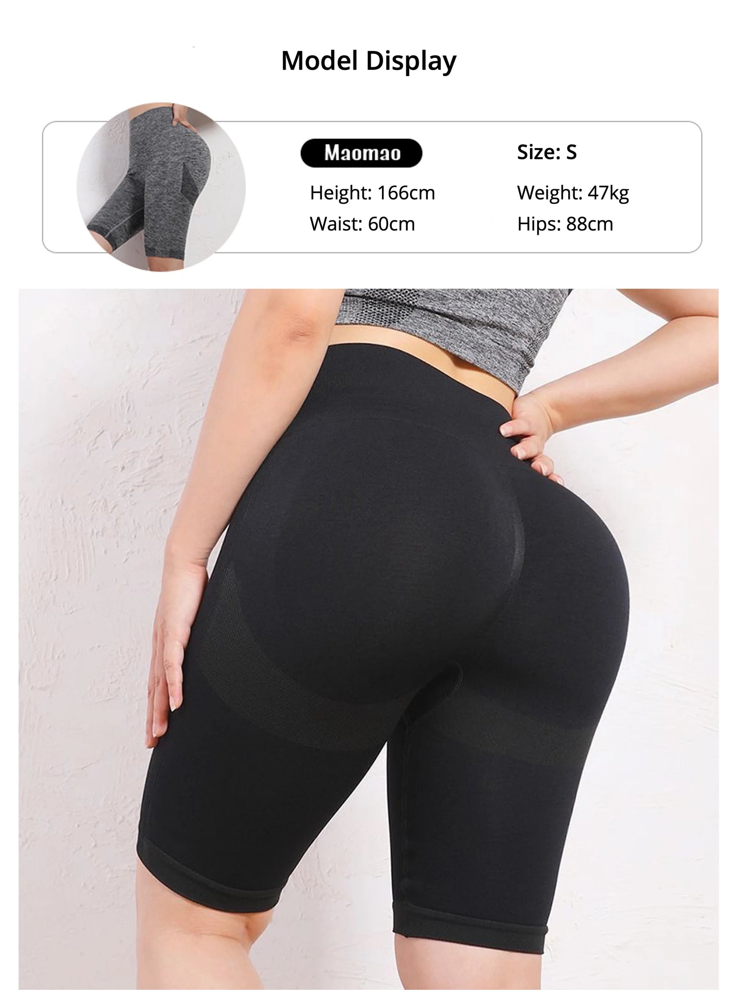 High-Waist Women's Yoga Shorts with Tummy Control and Ruched Design – Seamless Booty-Enhancing Compression Leggings for Gym Workouts