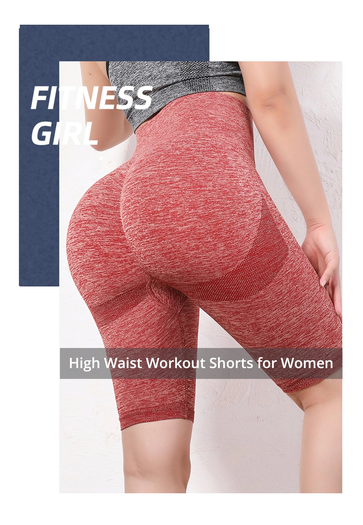 High-Waist Women's Yoga Shorts with Tummy Control and Ruched Design – Seamless Booty-Enhancing Compression Leggings for Gym Workouts