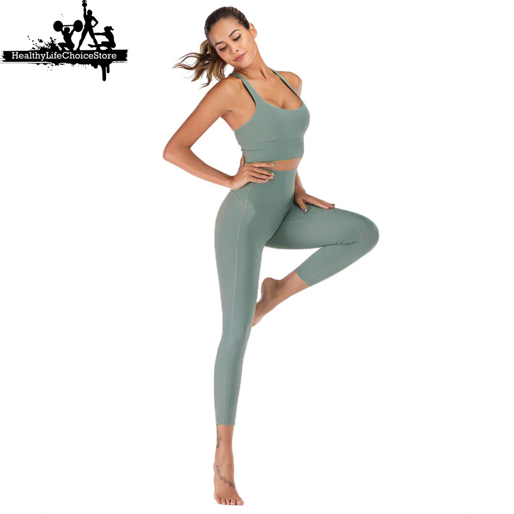 High-Waist Sport Outfit for Women - Workout Leggings & Top Set
