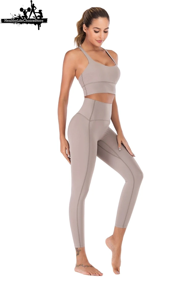 High-Waist Sport Outfit for Women - Workout Leggings & Top Set