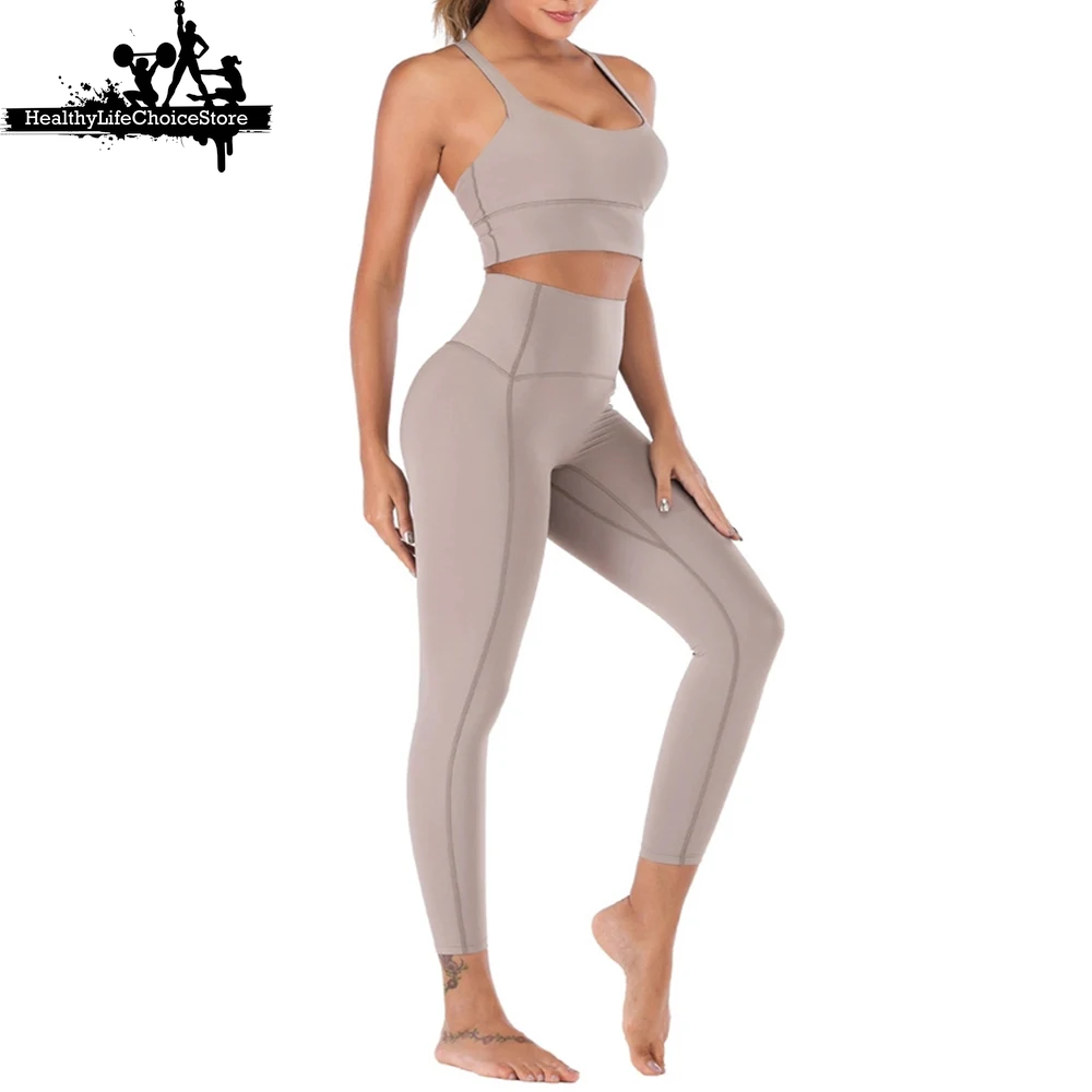 High-Waist Sport Outfit for Women - Workout Leggings & Top Set