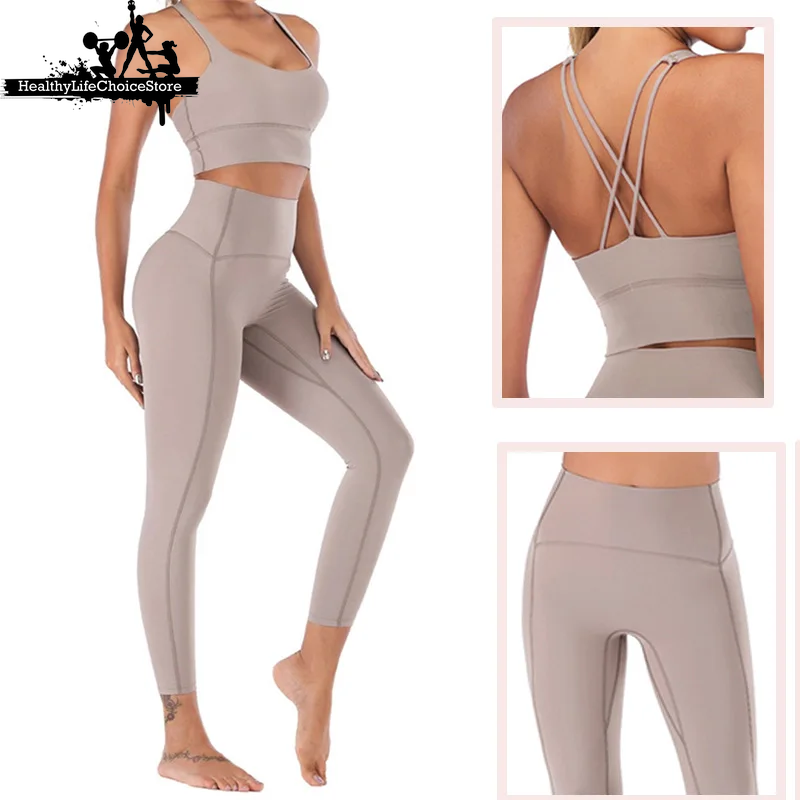 High-Waist Sport Outfit for Women - Workout Leggings & Top Set